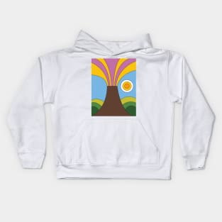 1960s volcano cartoon Kids Hoodie